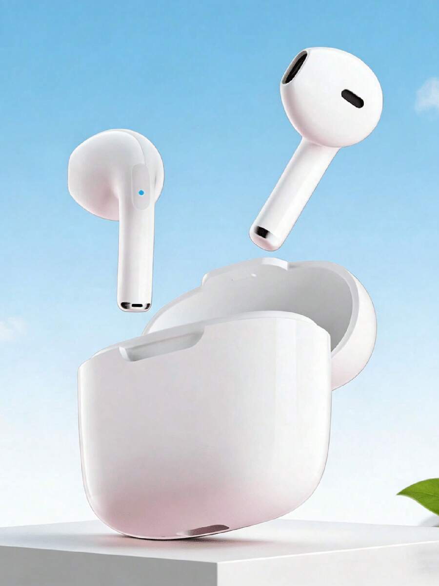 TWS Wireless Bluetooth Earbuds With Noise Cancelling And HiFi Stereo, Wireless Charging Case, Waterproof In-Ear Design, Long Battery Life, Suitable For Travel, Sports, Gym And Daily Listening - White - View 1
