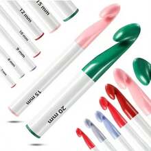 EDCUEBE7 Crochet Hook Set Handmade DIY Knitting Tools Crochet Hooks Full Set Sweater Needles Colorful Plastic Hollow Tube Crochet Hooks Thick Yarn Handmade Knitting Tools Crochet Hook Set - Plastic Crochet Hook - View 5