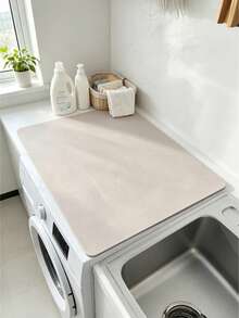 1 pieza Alfombrilla de secado de silicona de unicolor, súper absorbente, antideslizante y de secado rápido para fregadero de cocina, almohadilla para máquina de café, decoración del hogar - Caqui - Ver 13