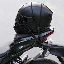 1pc Motorcycle Helmet Elastic Rope, With 2 Hooks, Expandable Mesh Elastic Rope, For Helmet Luggage - A - View 1