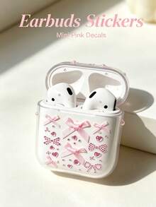 1pc Soft Pink Satin Ribbon Butterfly Heart Rhinestone Sticker, Phone Laptop Decorative Sticker With Tweezers, Self-Adhesive 3D Rhinestone Decor For Phone Laptop Earphone Case - Pink Bow - View 2