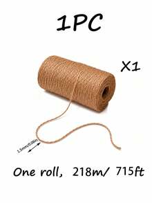 1 Roll 20/100/218/999m Vintage Style Jute Rope, Multi-Purpose, Suitable For Gift Wrapping, Hanging Plants, DIY Crafts And Rustic Home Decor - Multicolor - View 13