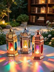 1pc Moroccan Style Acrylic Candle Holder Home Decor, Living Room Bedroom Craft Art Atmosphere Desktop Ornament - Candlestick Decorative Ornaments - View 3