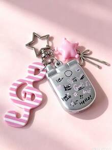 1pc INS Style Heart Butterfly Keychain, Sweet & Exquisite Bag Charm, Y2K Mini Phone Pendant - Multicolor - View 2