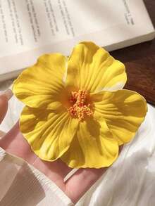 1件波希米亞風人造花髮夾，女性用朱槿花髮夾，海灘度假風髮飾，適合學校/返校禮物、學校用品、度假穿搭、新年、好友禮物，髮飾、頭飾、抓夾 - 彩色 - 查看 11