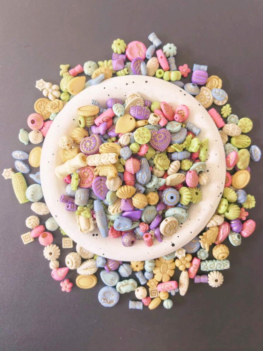 Mixed Color Baroque Gold-Plated Beads, Mixed Color Asymmetrical Beads, Bracelet Making Kit, Suitable For DIY Bracelets, Pendants, Earrings, Necklaces, Keychains, Jewelry, Perfect For Making Holiday Gifts, Perfect Gift For Friends, Very Charming Jewelry Making Kit - Multicolor - View 1