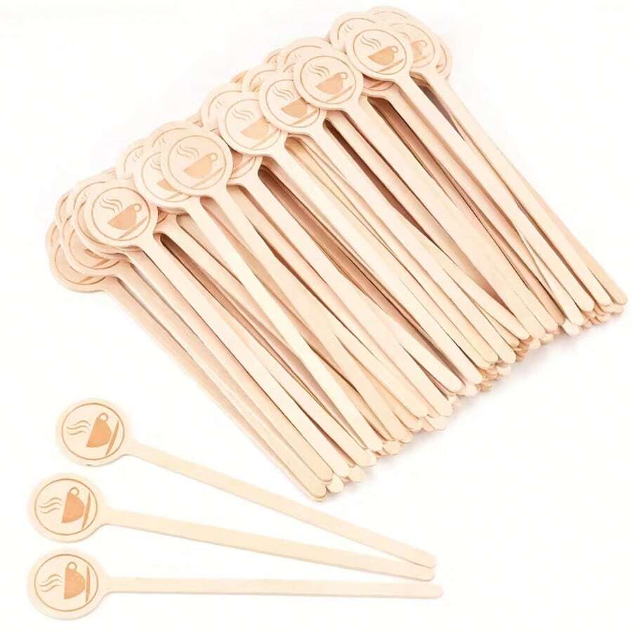 Disposable Stirring Sticks – 15 Cm Round Head, Wooden Coffee Stirring Sticks With A Comfortable Grip, Suitable For Both Hot And Cold Beverages – Ideal For Coffee, Milk Powder, Honey, Tea, Cocktails. - Multicolor - View 1