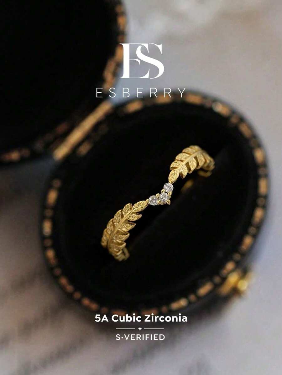 ESBERRY 1件復古宮廷風戒指,女士珠寶,精緻飾品,情侶約會禮物,舞會裝飾 - 金色 - 查看 1