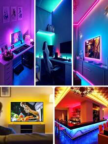 1m/3m/4m/10m USB Powered RGB TV Backlight Strip, Color Changing Ambient Light, Suitable For TV, Computer Monitor, Home Theater Decoration, Room, Living Room And Cabinet Decor Ambient Light Strip - Multicolor - View 9