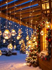 1pc Wish Ball Fairy Light String, USB 8 Lighting Modes, 108 LED Beads, Wish Ball, Wall-Mounted, Plastic Material, Suitable For Christmas, Valentine's Day, Family Gathering, Bedroom, Party, Indoor Holiday - Wish Ball - View 2