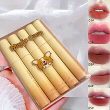 5pcs/set Matte Velvet Lip Gloss In Pvc Box, Long Lasting & Not Easily Fading Lipstick For Students - 5pcs/set - View 2