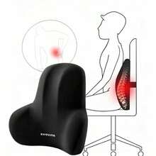 1pc Office Lumbar Support Cushion Seat Pad, Workstation Long Sitting Waist Protector, Lumbar Pillow, Office Chair Backrest Headrest - Multi-color - View 2