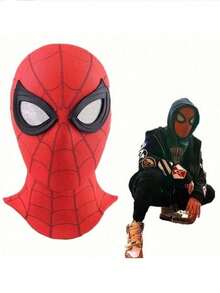 FIFA 1pc Spider-Man Mask - Perfect Choice For Halloween And Cosplay, Durable Polyester Fiber, Valentine's Day And New Year Gift, Christmas Gift, Suitable For Men - Multicolor - View 2