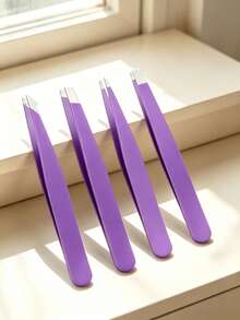 4 Pcs Professional Eyebrow Tweezers Set, Precision Stainless Steel Hair Removal Tweezers With 4 Tips (Flat, Pointed, Slant, Hook), Perfectly Aligned Close Grip For Eyebrow Shaping, False Eyelashes, Facial & Ingrown Hair, Women Beauty Makeup Tool Kit - Upgraded - View 11