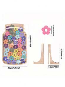 1 Set 45pcs Star & Flower Reward Jar, Vibrant Floral Design, Positive Behavior Incentive, Suitable For Office Desk & Classroom Management, Essential Tool For Educators & Professionals, Desktop Display, Back To School - Star and Flower Ornament - View 7
