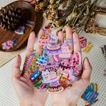 asmodee 56pcs Birthday Cake Doodle Transparent PET Stickers For Water Cup And Planner - Multicolor - View 3
