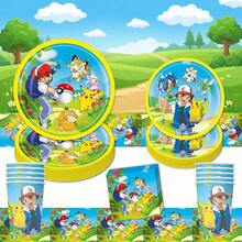 50pcs Cute Cartoon Theme Birthday Party Disposable Tableware, 9 Inch/7 Inch Paper Plates, Napkins And 9oz Paper Cups, Video Game Party Supplies, Cute Gamer Birthday Party Table Decor Paper Plates And Napkins, Suitable For Halloween, Christmas, Birthday Party - Multicolor - View 2
