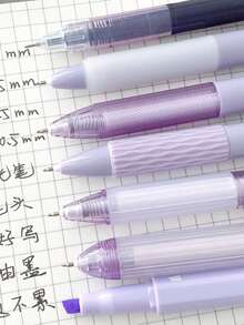7pcs/Set Push-Button Pens With High Color Value And Quick-Drying Ink For Japanese Exercises In A Box Back To School.Halloween.Christmas.Halloween Supplies.Christmas Supplies. - Ballpoint Pen - View 5