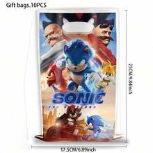 asmodee 10pcs Sonic Birthday Halloween Christmas Holiday Handheld Gift Bags Pearlescent Return Gift Bags Birthday Party Decoration - Style Random - View 6