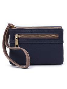 Best-Selling Women's Short High-Quality PU Lychee Texture Wallet, Multi-Function Handheld Student Double Zipper Coin Purse, Simple Fashion Versatile Party Travel Car Daily ID Card Bank Card Storage Bag, Christmas New Year Birthday Gift Wallet Small Square Bag - Multicolor - View 5