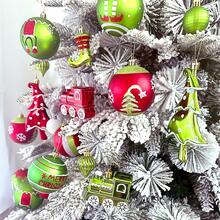 The Grinch Christmas Decoration Theme Elf Green Furry Monster Painted Christmas Ball Gift Box Tree Hanging Ornament Pendant Ball - Multicolor - View 3