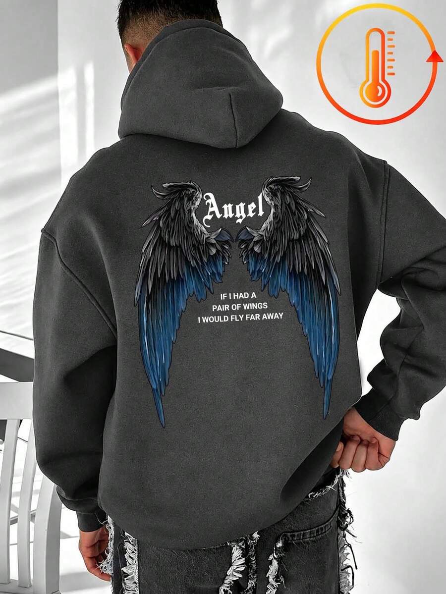 Tween Boy Fun Print Pullover Sweatshirt, Warm & Comfortable Thermal-Lined Pullover Sweatshirt For Autumn/Winter - Dark Grey - View 1