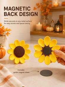 Sunflower Magnetic Bag Clips, Strong Magnetic Decorative Kitchen Clips, Snack Food Bag Sealing Clips, Refrigerator Magnet Clips, Suitable For Notes, Photos, Shopping Bags, Kitchen Storage, Home Organization And Daily Use - Multicolor - View 4