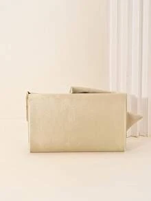 LJDCRFT Tas Clutch Malam Satin Elegan untuk Wanita dengan Tali Bahu Rantai yang Dapat Dilepas, Cocok untuk Pesta, Pernikahan, Prom, dan Acara Lainnya - Emas - View 6