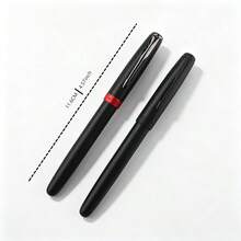 Metal Fountain Pen Matte Black Red Ring Business Office Writing Pen Smooth Ink Metal Signature Pen Gift For Men Student Stationery - 75 - View 2