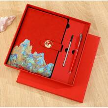 Notebook Chinese Style Cultural Creative Thousand Miles Of Rivers And Mountains Notebook Exquisite Chinese Style Gift Box Set Business Office Meeting Notebook - A5 - View 3