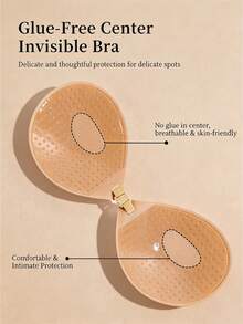 vfvQueen 1/2/4pcs Reusable Invisible Breathable Silicone Front-Clasp Push-Up Bra, Nipple Covers, Women's Lingerie Accessories, Suitable For Summer Dresses, Jumpsuits, Wedding Dresses (Please Refer To Size Chart Before Ordering) - Multicolor - View 3
