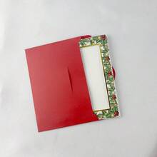 PLANT FUN Bộ 6 khung ảnh giấy gấp gọn Giáng Sinh kèm 6 phong bì đỏ, giá đỡ ảnh quả mọng holly lễ hội, trang trí nhà Noel, thiệp quà tặng ngày lễ - Bộ - Xem 6