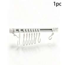 Drill-Free Sliding Hook Hanging Bar, Damage-Free Wall And Cabinet Installation Rack With Detachable And Sliding Hooks, Customizable Hanging Layout, Suitable For Kitchen Utensils, Bathroom Towels, Dorm Accessories, 1pc - View 12