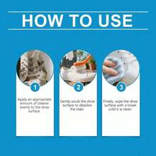 White Shoe Cleaner Foam Stain Remover, No‑Wash Sneaker Cleaning Agent For Leather Canvas Shoes Home Use - A - View 3