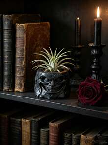 3D Printed Evil Stone Face Planter, Halloween Funny Expression Succulent Pot, Personalized Dark Style Desktop Decor Planter Ornament - Multicolor - View 7