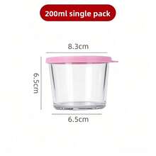 1/6 Pack Small Glass Bowls With Lids, 6.8oz, Transparent Striped Glass Containers, Stackable, Suitable For Desserts, Pudding, Sauces, Salads, Nuts, Oatmeal, Candy, Sweets, Cereals, Etc. - Multicolor - View 14
