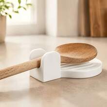 "Dual-Ear Pot & Ladle Holder" Round Draining Tray With Dual Curved Support Ears, Can Hold Pot, Ladle, Soup Spoon, Water Collection Tray For Easy Soup Collection, Suitable For Kitchen Countertop, Minimalist Kitchen Storage Decor - A - View 4
