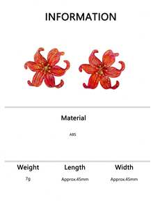 1 Pair Dopamine Colorful 3D Lily Flower Earrings, Vacation Party Atmosphere Earrings - Colorful Flowers - View 8