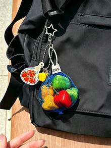 A Bag Of Bell Pepper Decorative Ornaments, Bag Charms And Keychains, Simulated Fruit Accessories, Unique Anti‑Loss Backpack Decorations - Multicolor - View 1