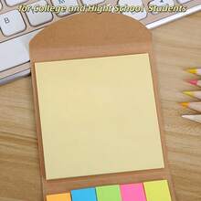 5pcs Portable Kraft Paper Notebook Set, Detachable Memo Notepad, Creative Gift Sticky Notes, Portable Kraft Paper, Note Pad, Student Tearable Memo Sticky Notes - one-size - View 5
