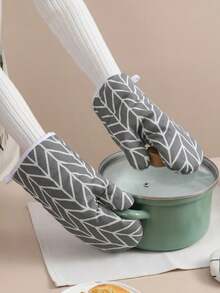 Kitchen Oven Microwave Heat-Resistant Gloves Heat-Proof Baking Tools Oven Mitts - Multiple Styles and Colors - View 2