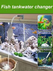 1pc Siphon Manual Water Pump Detachable Fish Tank Water Changer Suitable For Aquarium Water Change And Sewage Discharge - Straight Head - View 1