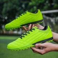 Football Shoes With Studs Design, Upper Featuring Multiple Color Combinations With Vibrant Prints, Sole With Evenly Distributed Studs Suitable For Natural Grass Or Artificial Turf Football Matches Or Training - Green - View 4