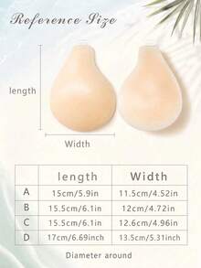1pc Women's Silicone Strapless Bra With Invisible Straps, Suitable For Wedding Dress, Evening Gown, Party, Date, Graduation Ceremony And Music Festival - Apricot - View 7
