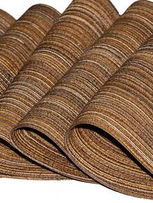 1/4/6/8 Coffee Brown Oval Woven Placemats, Non-Slip Heat-Resistant High-Resilience, Foldable And Rollable For Easy Storage, Suitable For Wedding Party Table Decoration, Daily Home Kitchen Dining Room And Room Decor - Brown - View 8
