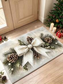 1 buah Karpet Ruang Tamu Motif Pemandangan Salju dan Ranting Pinus dengan Pita, Keset Kecil, Keset Selamat Datang, Karpet, Alas Lantai, Keset Luar Ruangan, Karpet Dapur, Dekorasi Rumah, Keset Pintu Depan, Karpet Area, Alas Luar Ruangan, Dekorasi Rumah, Karpet Area, Karpet Taman, Karpet yang Dapat Dicuci - Beraneka warna - View 4