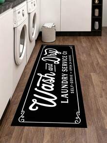 1pc Classic Black-And-White Color Blocking Kitchen Mat, 0.6mm Plush Velvet, Soft And Machine Washable, Suitable For Kitchens, Corridors, Bathrooms, Living Rooms, Outdoor Entrances, And Toilets, Usable Year-Round And Appropriate For Various Occasions. - Multicolor - View 1