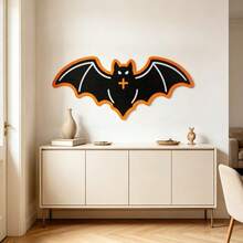 1pc Halloween Bat Shape 3D Felt Pin Board, Self-Adhesive Wall Panel Decorative Bulletin Board, Removable Reusable Memo Board Message Board For Home Office Wall Decor - A - View 10