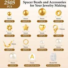 Elegant Versatile Series Pearl 40-Grid Divided Storage Jewelry Set, Black & White Pearl, All White Pearl Two Sets Of Jewelry Options, DIY Creative Design Jewelry Accessories - Multicolor - View 5
