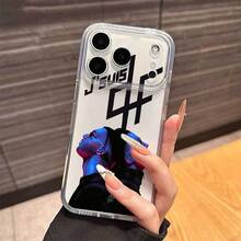 Street Hip-Hop Gesture Symbol Rapper JuL C'est Pas Des Lol Print Black Phone Case, Shockproof Matte Back, Full Coverage Hard Protective Shell For Daily Use - Multicolor - View 2